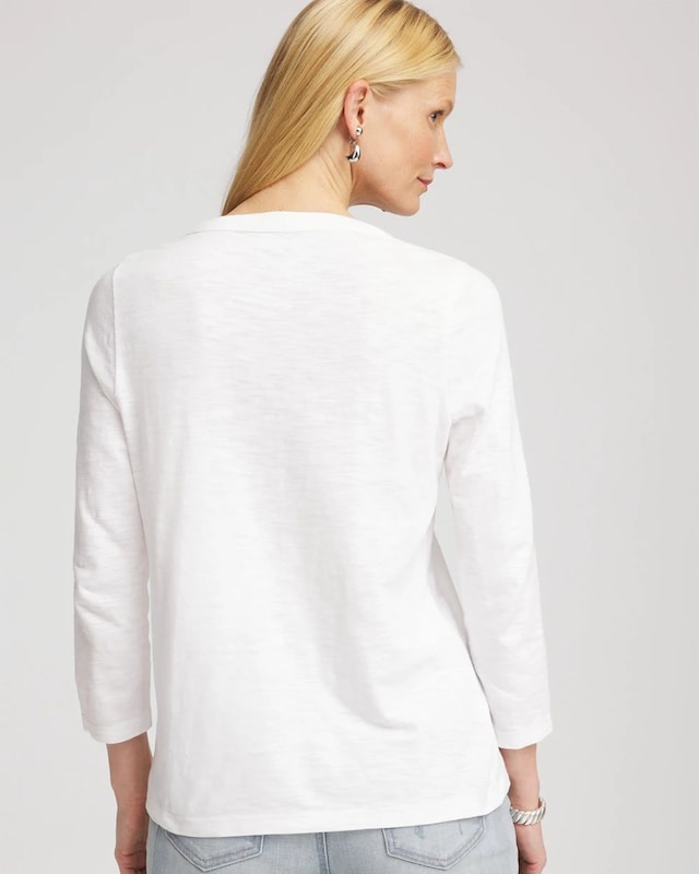 Slub Splitneck Button Tee - image 3